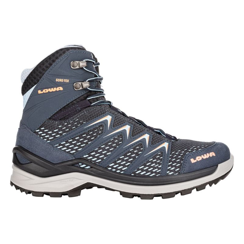 LOWA Boots Women's Innox Pro GTX Mid Ws-Steel Blue/Salmon